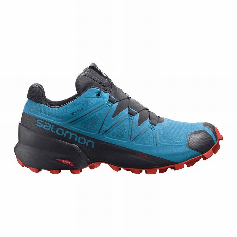 SALOMON SPEEDCROSS 5 GORE-TEX Philippines - Men's Trail Running Shoes - Blue/Black | 754231-VSY